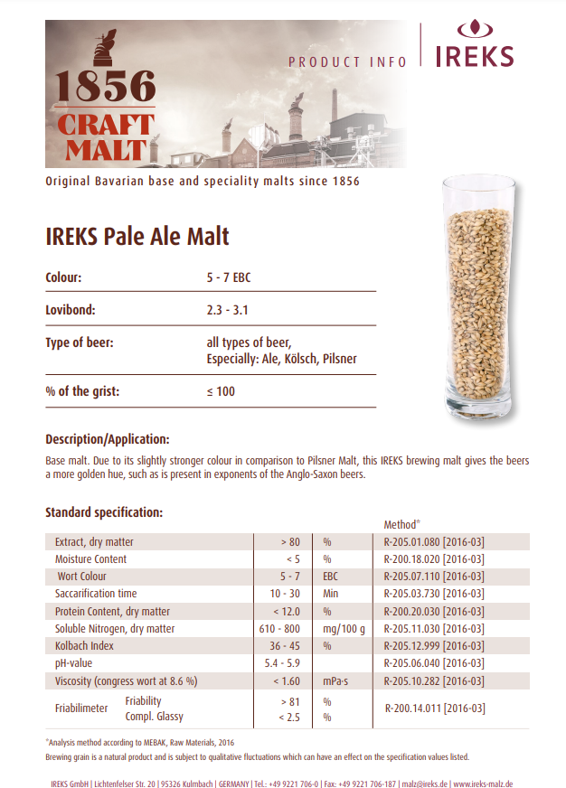 IREKS Pale Ale Malt - 55 lb. Bag