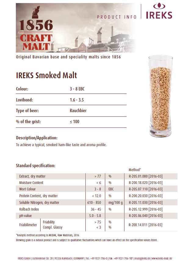IREKS Smoked Malt - 55 lb. Bag