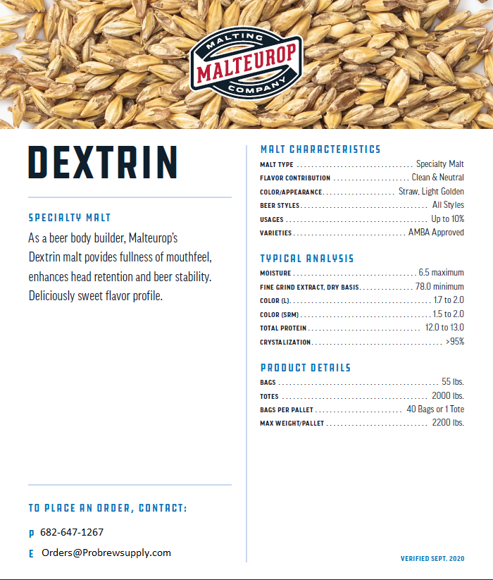 Malteurop Dextrin Tote - 2200 lbs