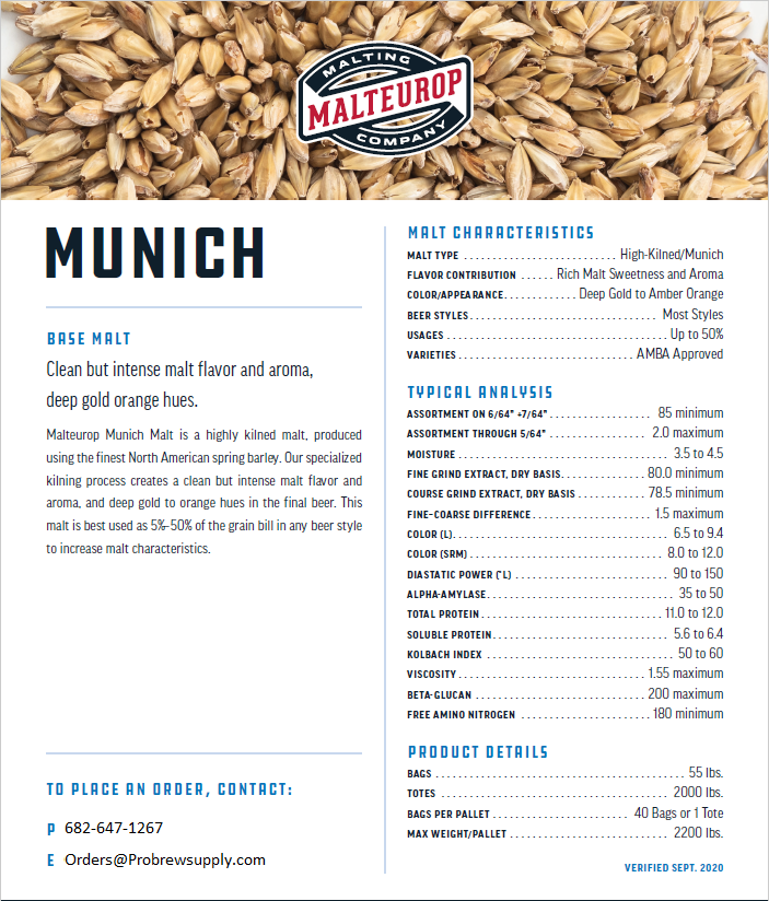 Malteurop Munich Malt (8L) - 55 lb. Bag