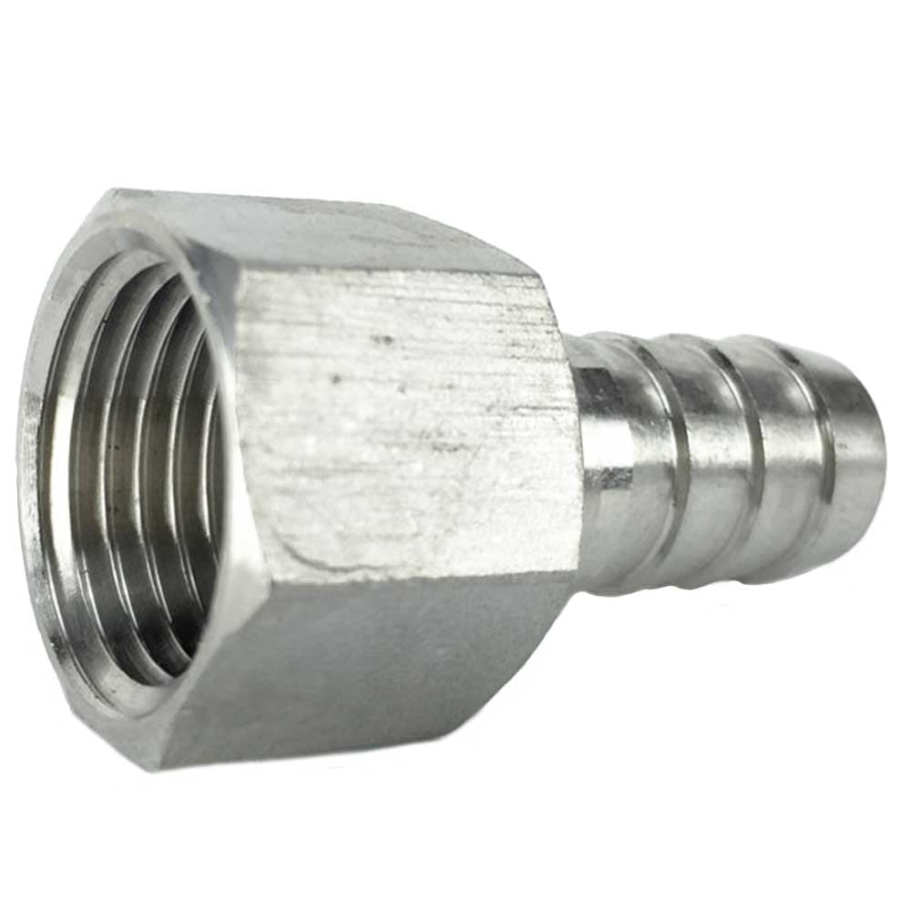 1/2" FPT x 1/2" Barb - Stainless Steel