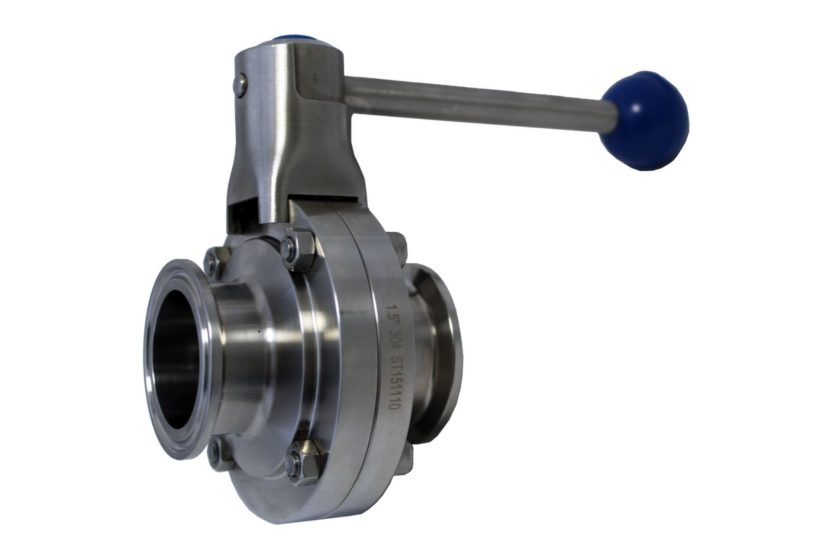 1.5" Tri Clamp Butterfly Valve - Pull Trigger