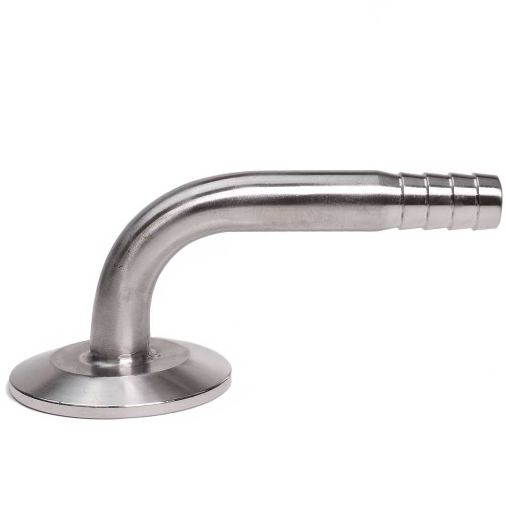 1.5" Tri Clamp x 1/2" 90º Elbow Barbed