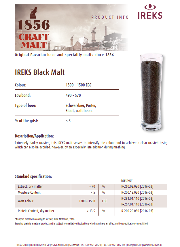 IREKS Black Malt - 55 lb. Bag