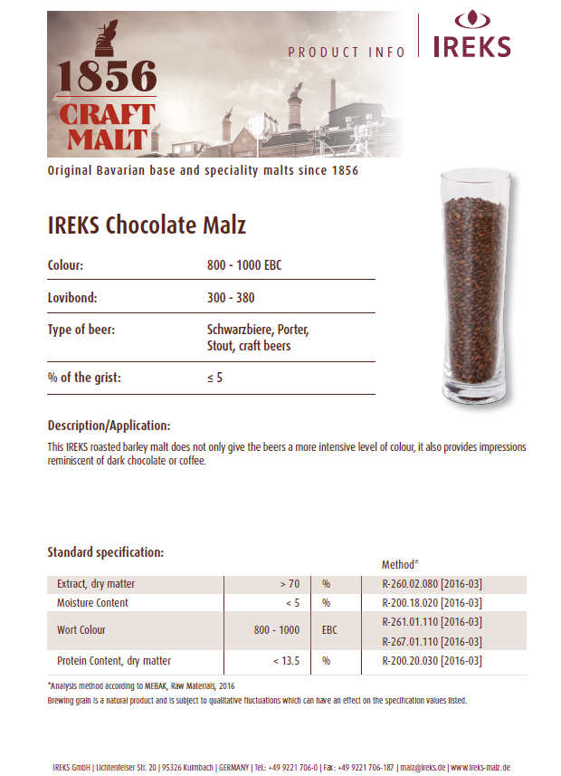 IREKS Chocolate Malt - 55 lb. Bag