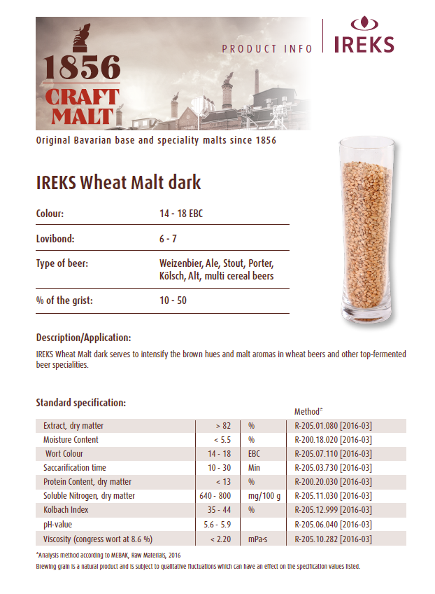IREKS Dark Wheat Malt - 55 lb. Bag