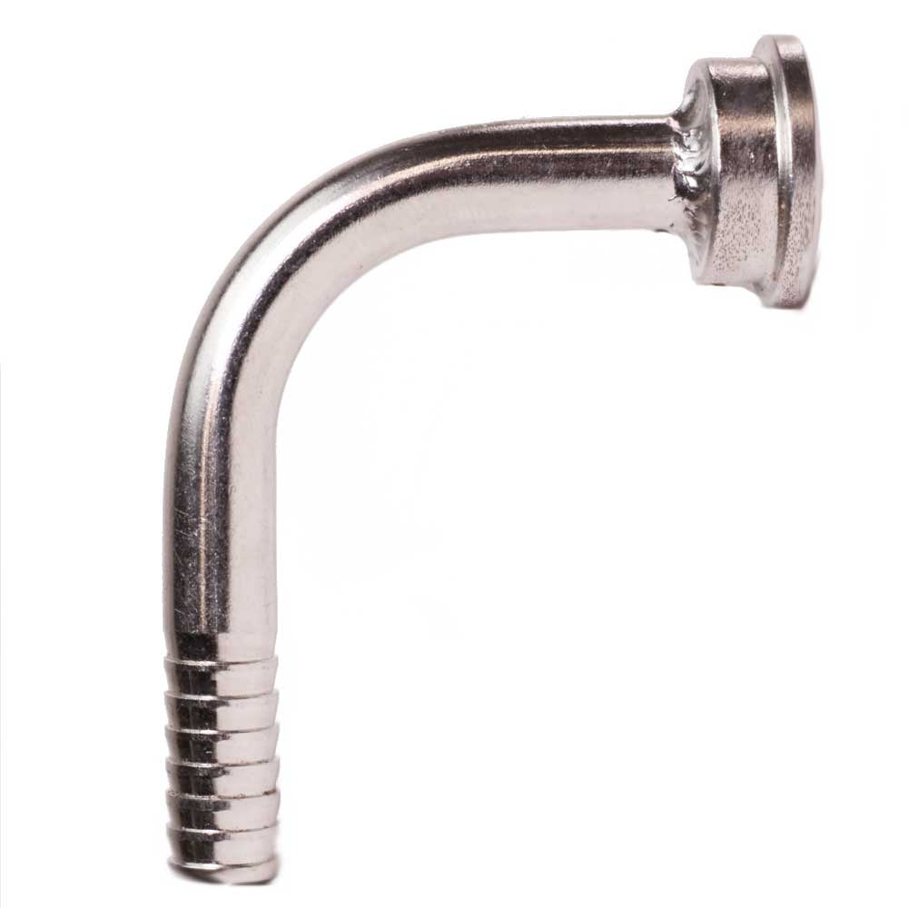 Stainless Shank Nipple - 90 Degree Elbow - 1/4"