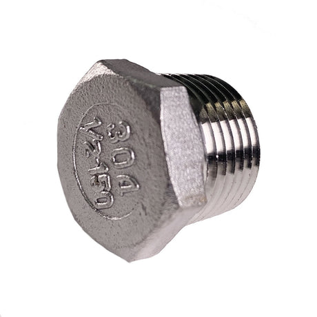 Hex Plug - 1/2" NPT - Stainless Steel