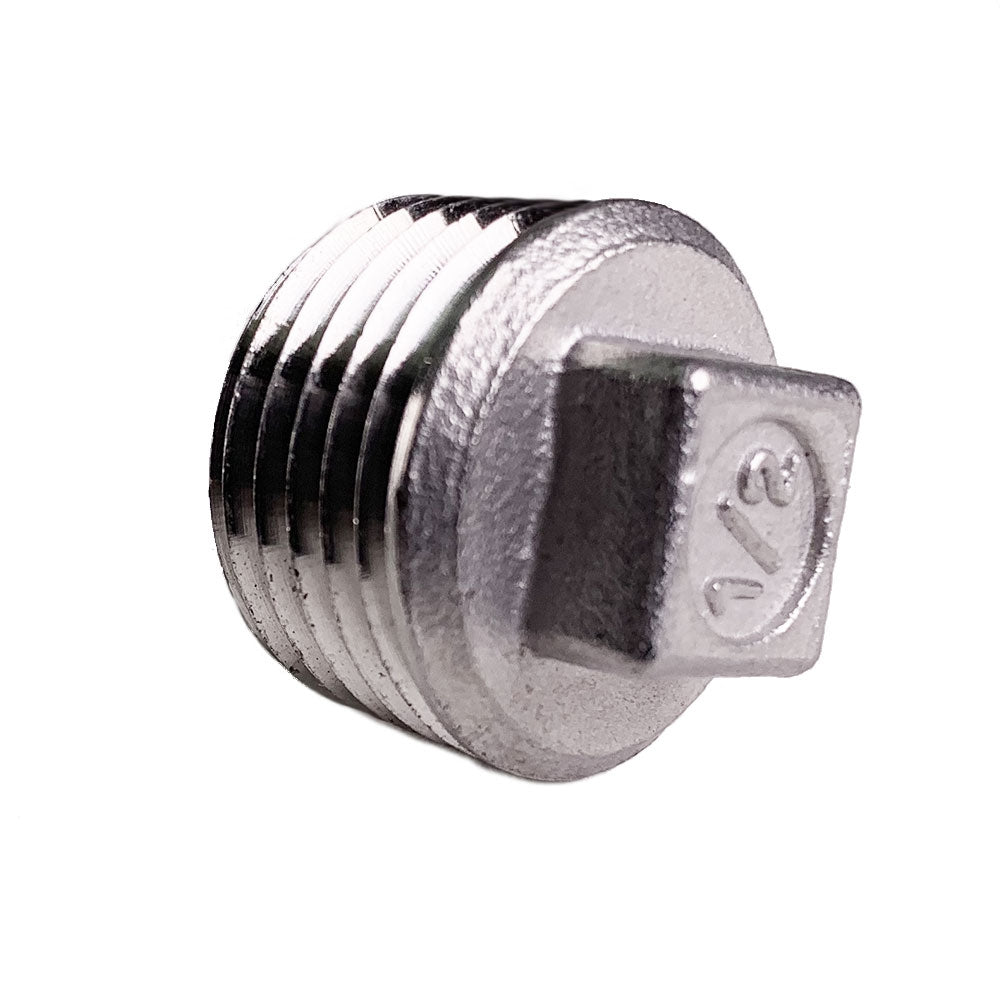 Square Plug - 1/2" NPT - Stainless Steel