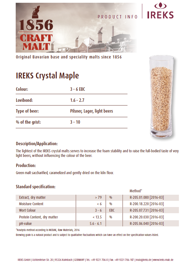 IREKS Crystal Maple - 2L - 55 lb. Bag