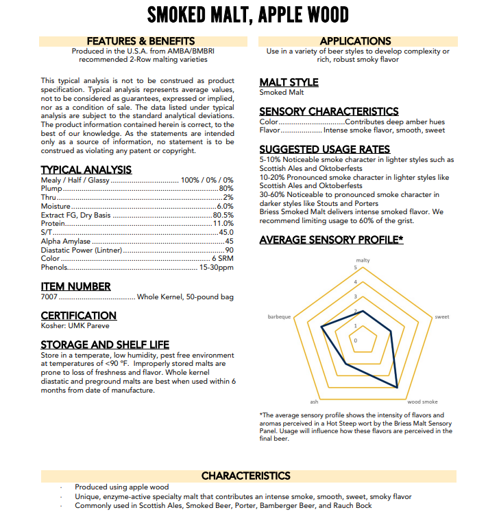 Briess Apple Wood Smoked Malt
